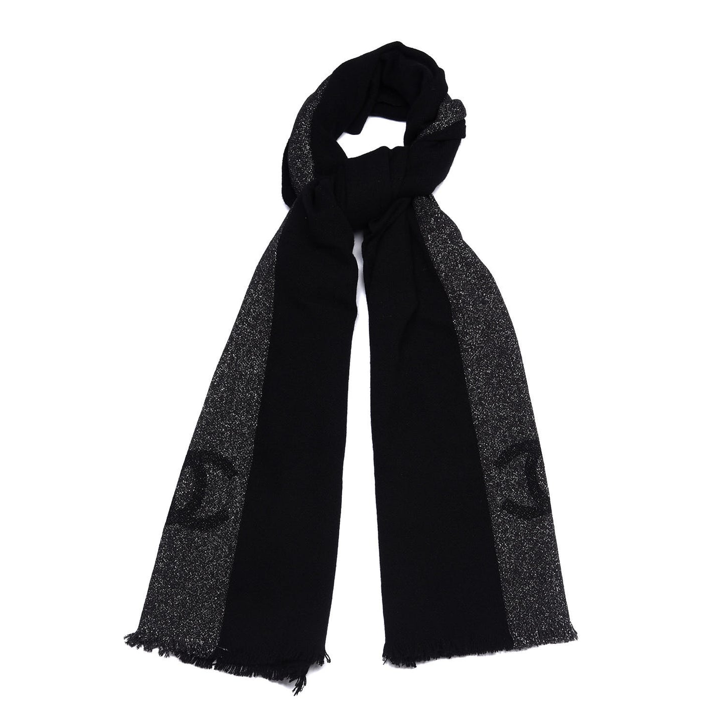 Cashmere Viscose CC Scarf Black Grey