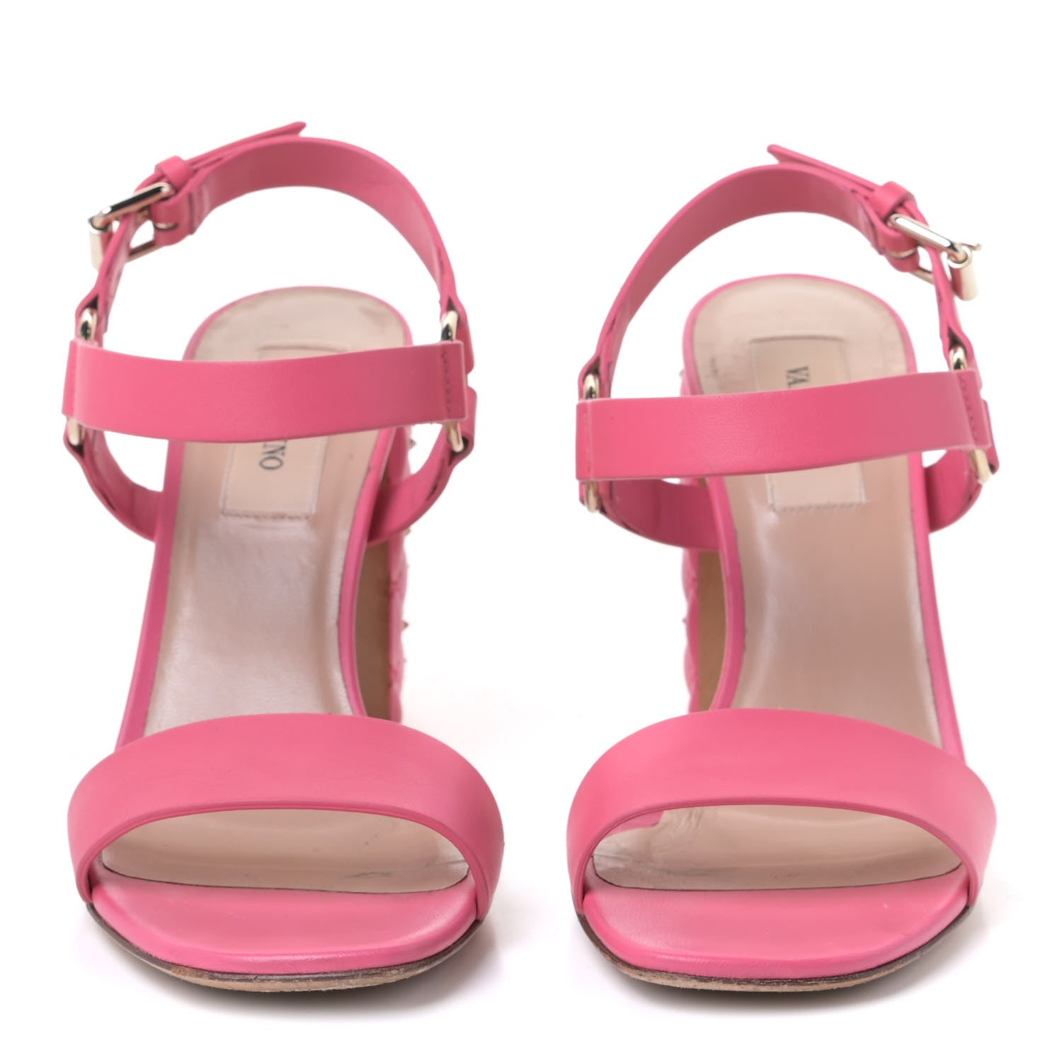 Valentino Garavani Calfskin Nappa Rockstud Spike 90mm Ankle Strap Sandals 35 Shadow Pink 2 of 10
