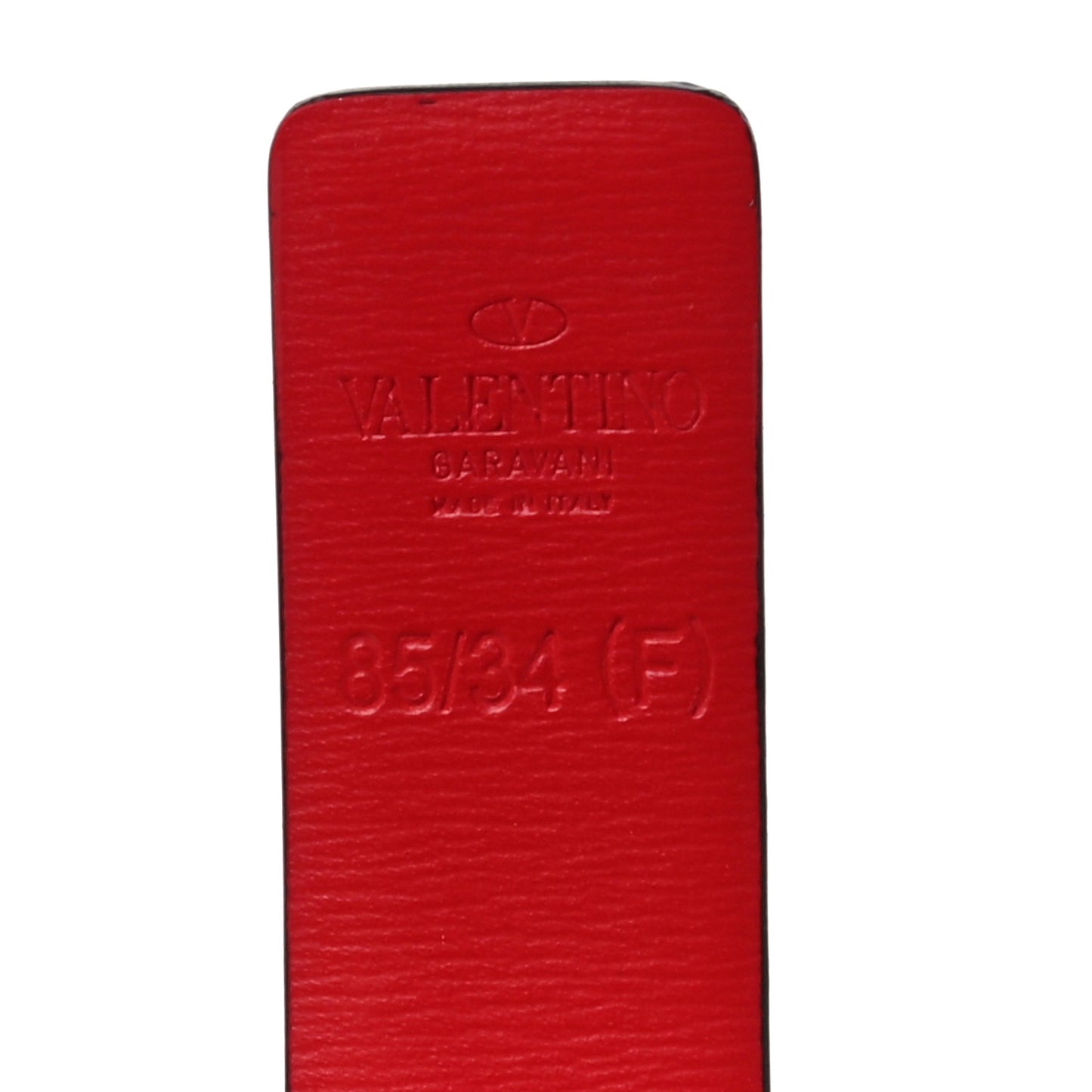 Glossy Calfskin VLogo Reversible 20mm Belt 85 34 Black Rouge Pur