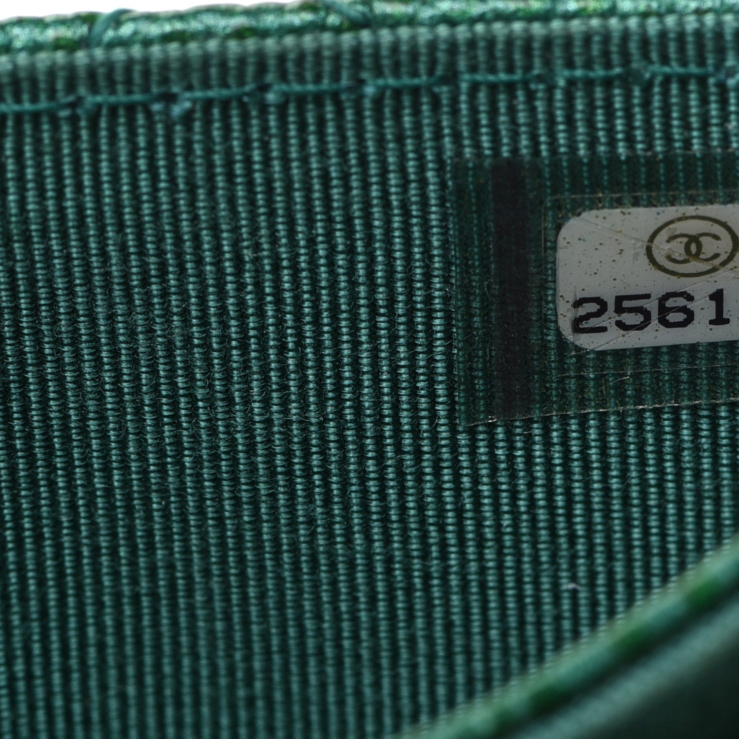 Chanel Metallic Caviar Quilted Card Holder Green 8 of 9
