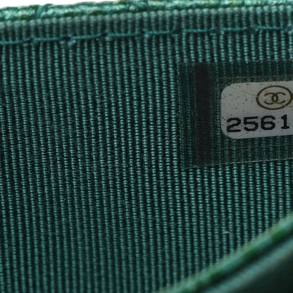 Chanel Metallic Caviar Quilted Card Holder Green 8 of 9