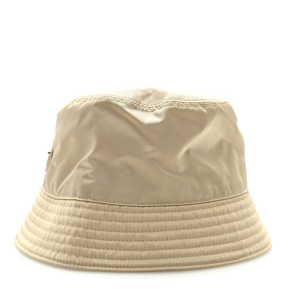 Prada Re-Nylon Metal Triangle Logo Womens Bucket Hat L Cammeo 4 of 7