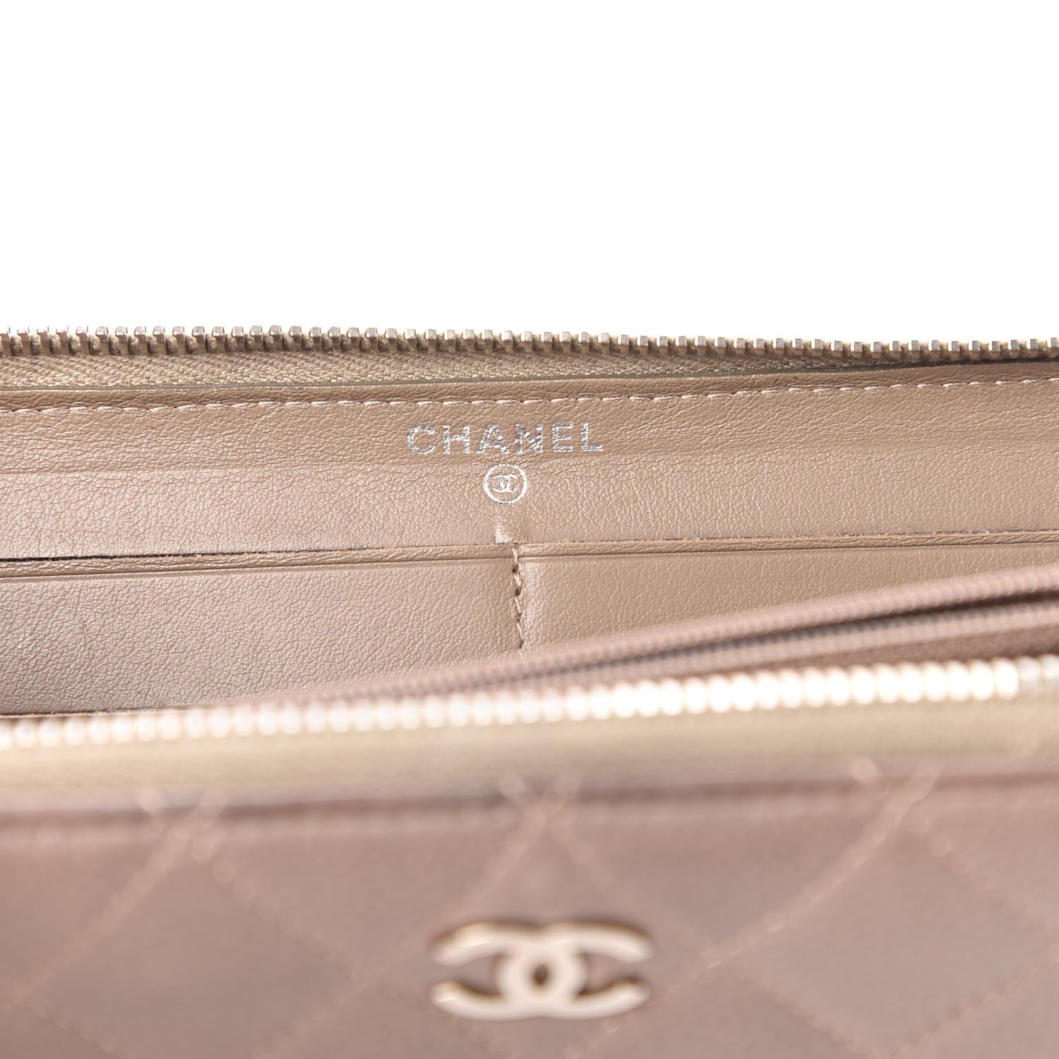Chanel Caviar Quilted Large Gusset Zip Around Wallet Grey 8 of 12