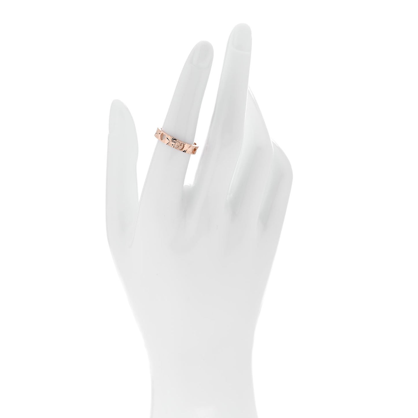 18K Rose Gold Icon Stars Band Ring 53 6.25