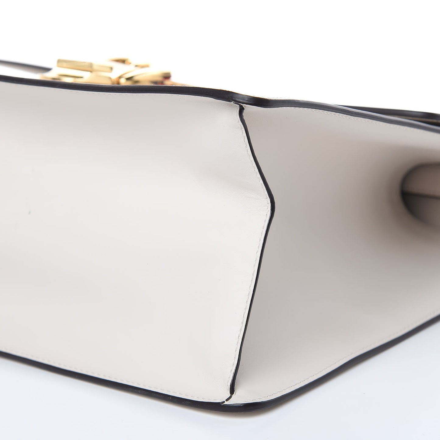 Calfskin Maxi Sylvie Top Handle Bag White
