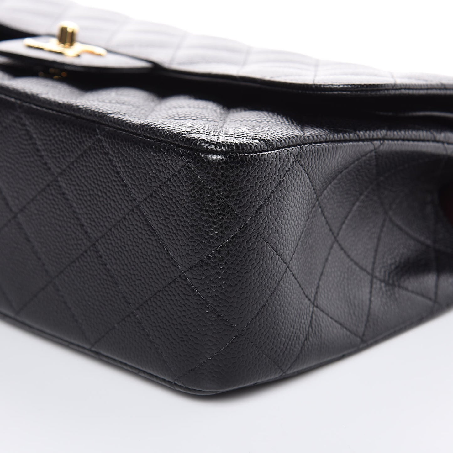 Caviar Quilted Jumbo Double Flap Black
