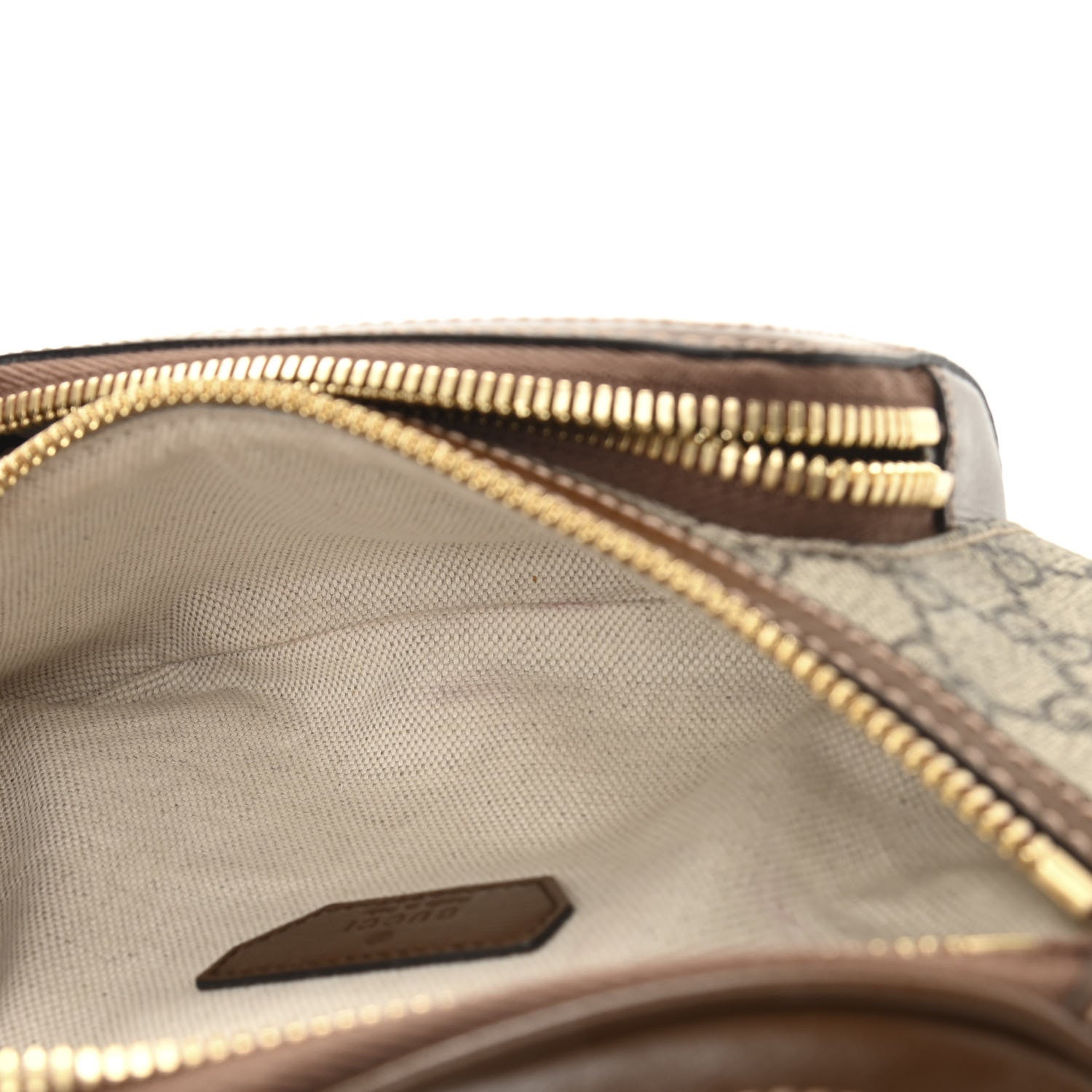 Gucci GG Supreme Monogram Textured Calfskin Retro Interlocking G Belt Bag Beige Ebony Brown Sugar 5 of 10