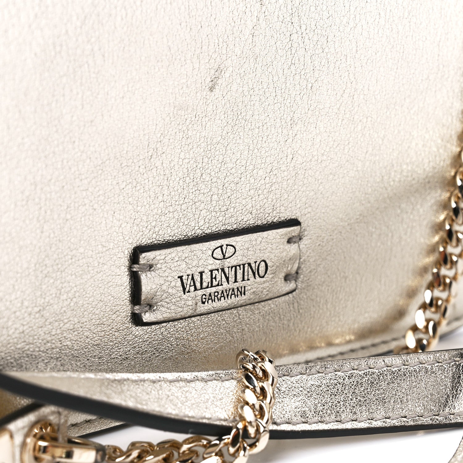Valentino Garavani Metallic Calfskin Small VSling Shoulder Bag Silver 8 of 12