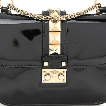 Valentino Garavani Patent Small Glam Lock Rockstud Flap Black 8 of 12