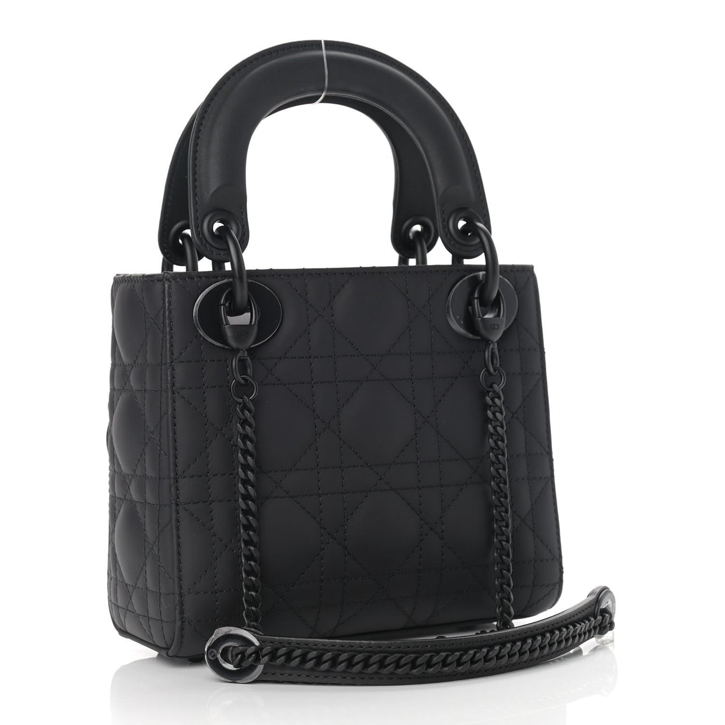 Ultra Matte Calfskin Cannage Mini Lady Dior Black