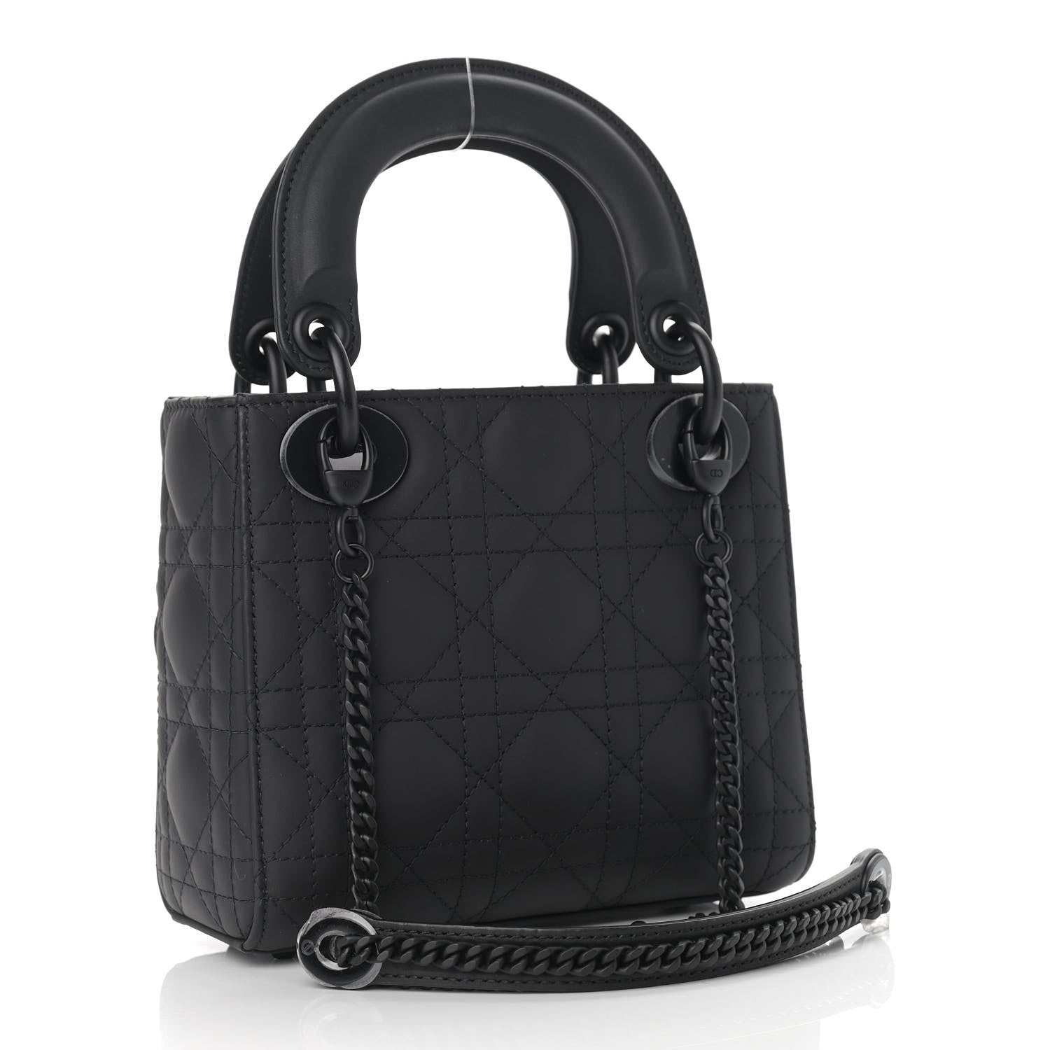 Christian Dior Ultra Matte Calfskin Cannage Mini Lady Dior Black 3 of 9