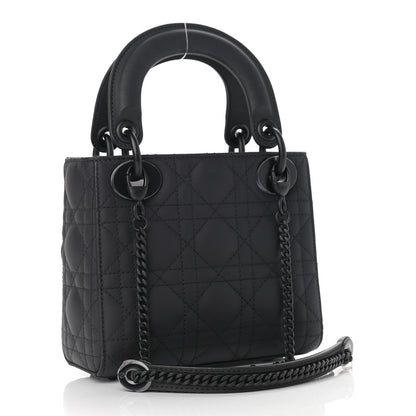 Christian Dior Ultra Matte Calfskin Cannage Mini Lady Dior Black 3 of 9