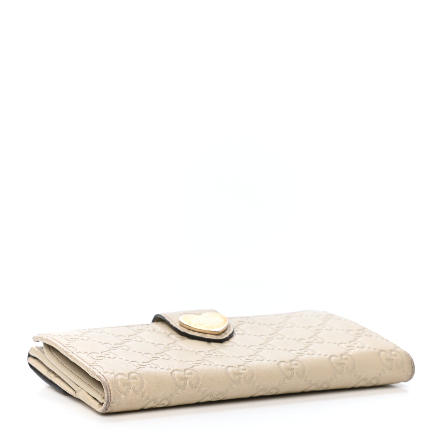 Guccissima Heart Continental Wallet Off White