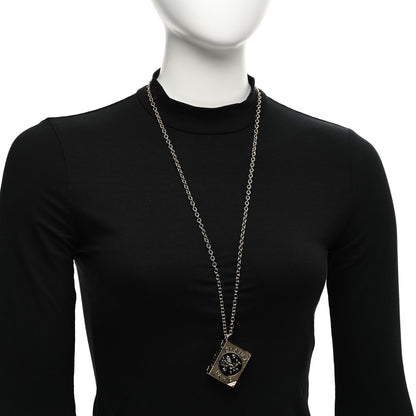 Chanel Metal CC Lion Book Locket Necklace Gold 2 of 6