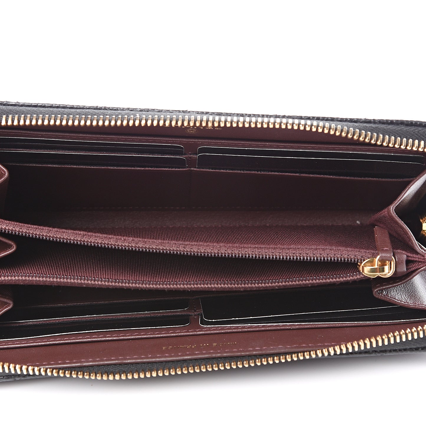 Caviar Quilted Large Gusset Zip Around Wallet Black