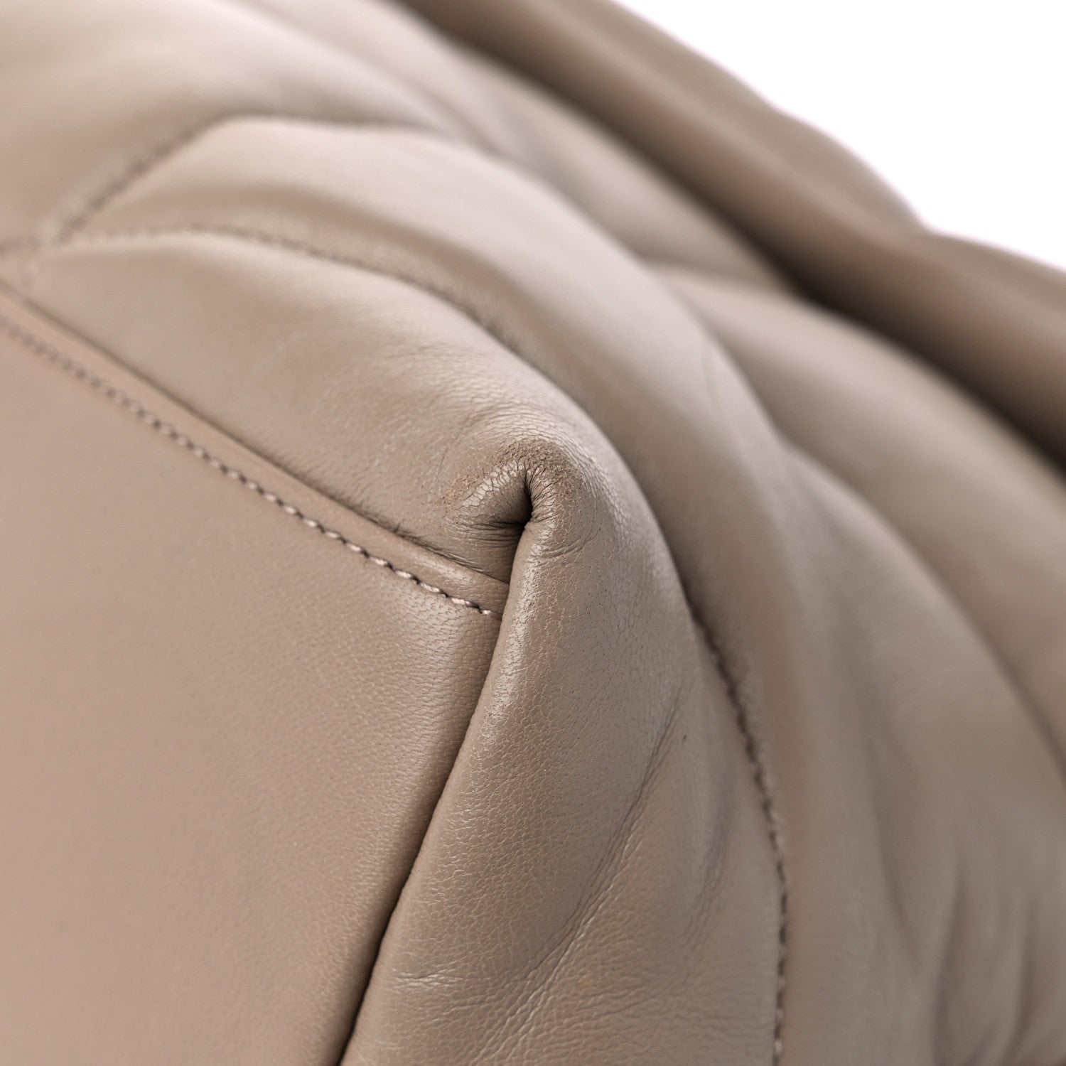 Saint Laurent Lambskin Quilted Medium Loulou Puffer Monogram Chain Satchel Dark Beige 10 of 16
