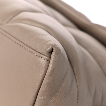Saint Laurent Lambskin Quilted Medium Loulou Puffer Monogram Chain Satchel Dark Beige 10 of 16