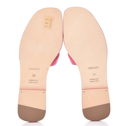 Hermes Epsom Oran Sandals 39 Rouge Azalee 5 of 9