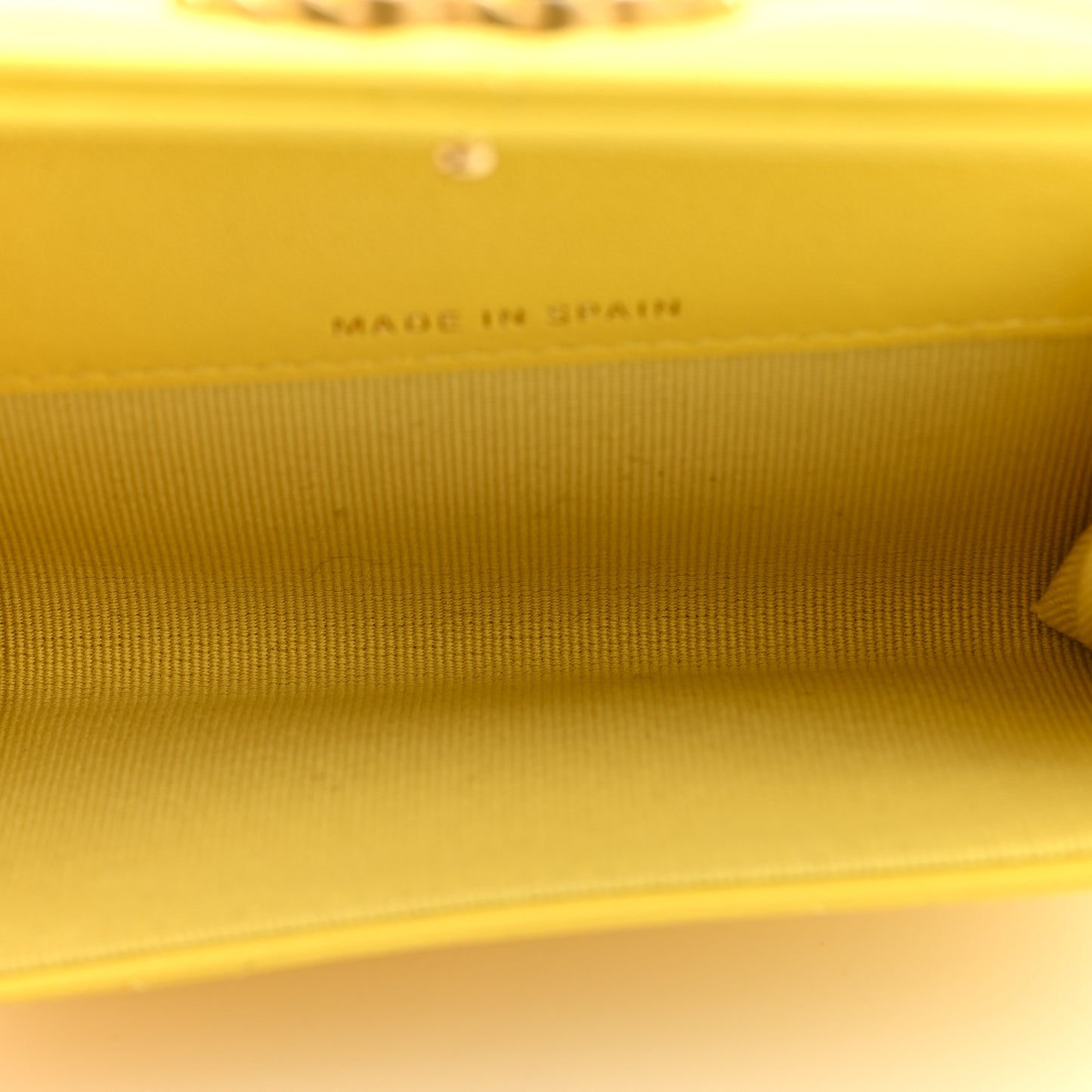 Lambskin Quilted Chanel 19 Flap Card Holder Yellow