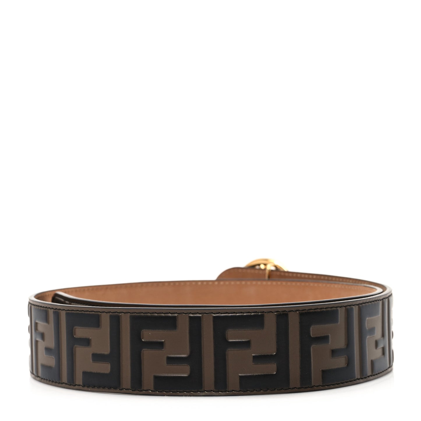Vitello F is Fendi Bi-Color FF 1974 Embossed Belt 90 36 Maya Black