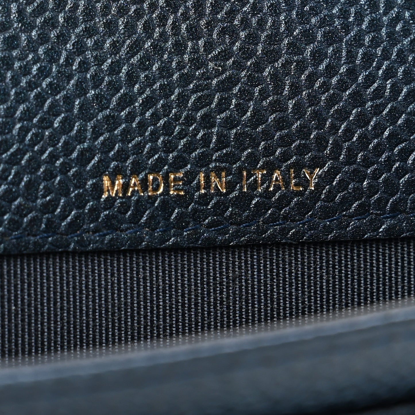 Metallic Caviar Quilted Flap Card Holder Dark Blue