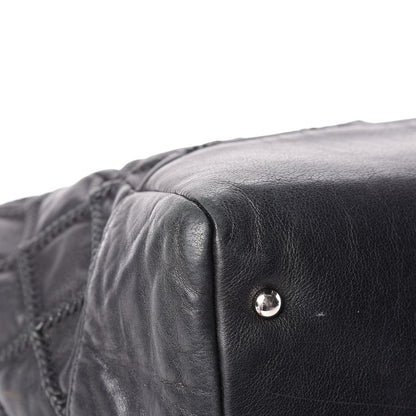 Chanel Lambskin Stitched Accordion Shoulder Bag Black 12 of 17