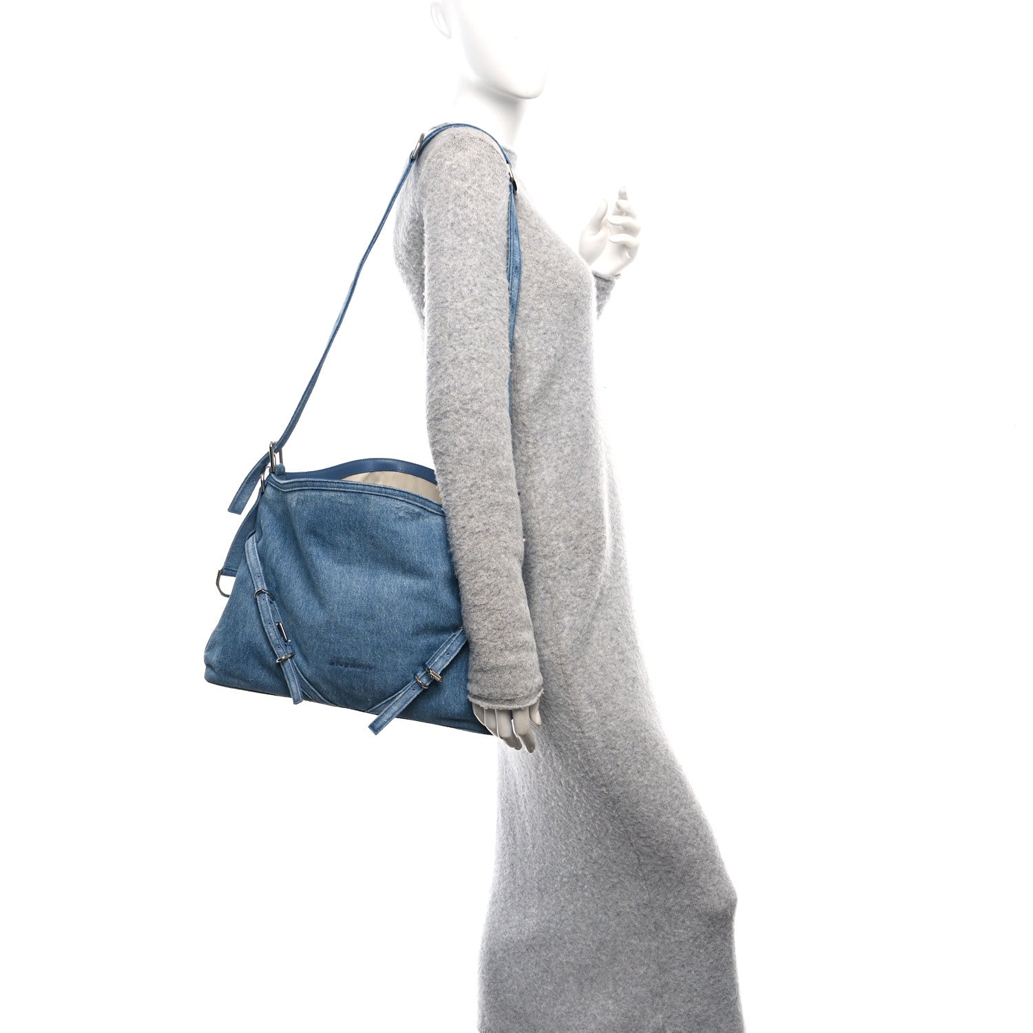 Givenchy Washed Denim Medium Voyou Bag Medium Blue 2 of 10