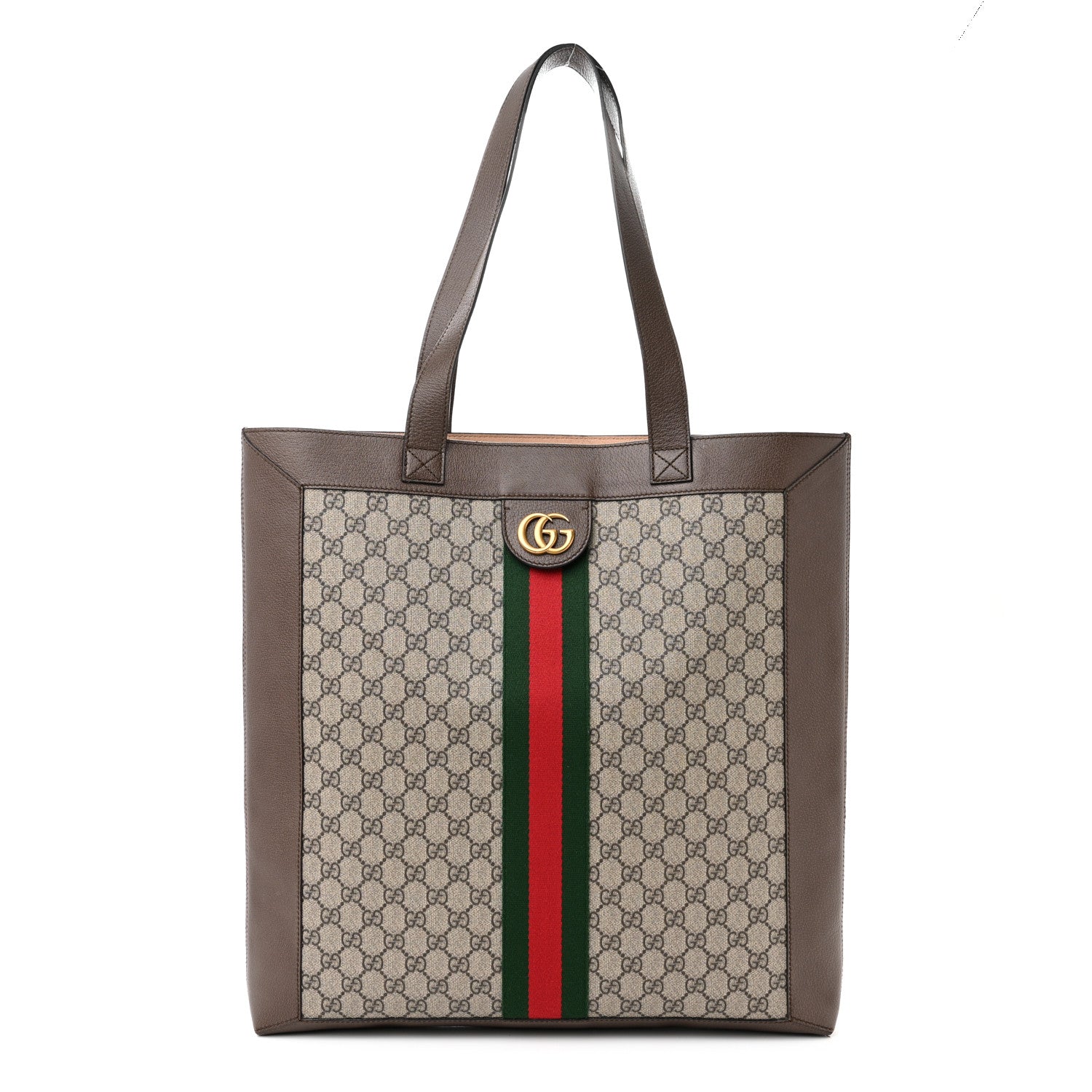 Gucci GG Supreme Monogram Web Large Ophidia Vertical Shopping Tote Brown 3 of 11