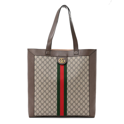 Gucci GG Supreme Monogram Web Large Ophidia Vertical Shopping Tote Brown 3 of 11
