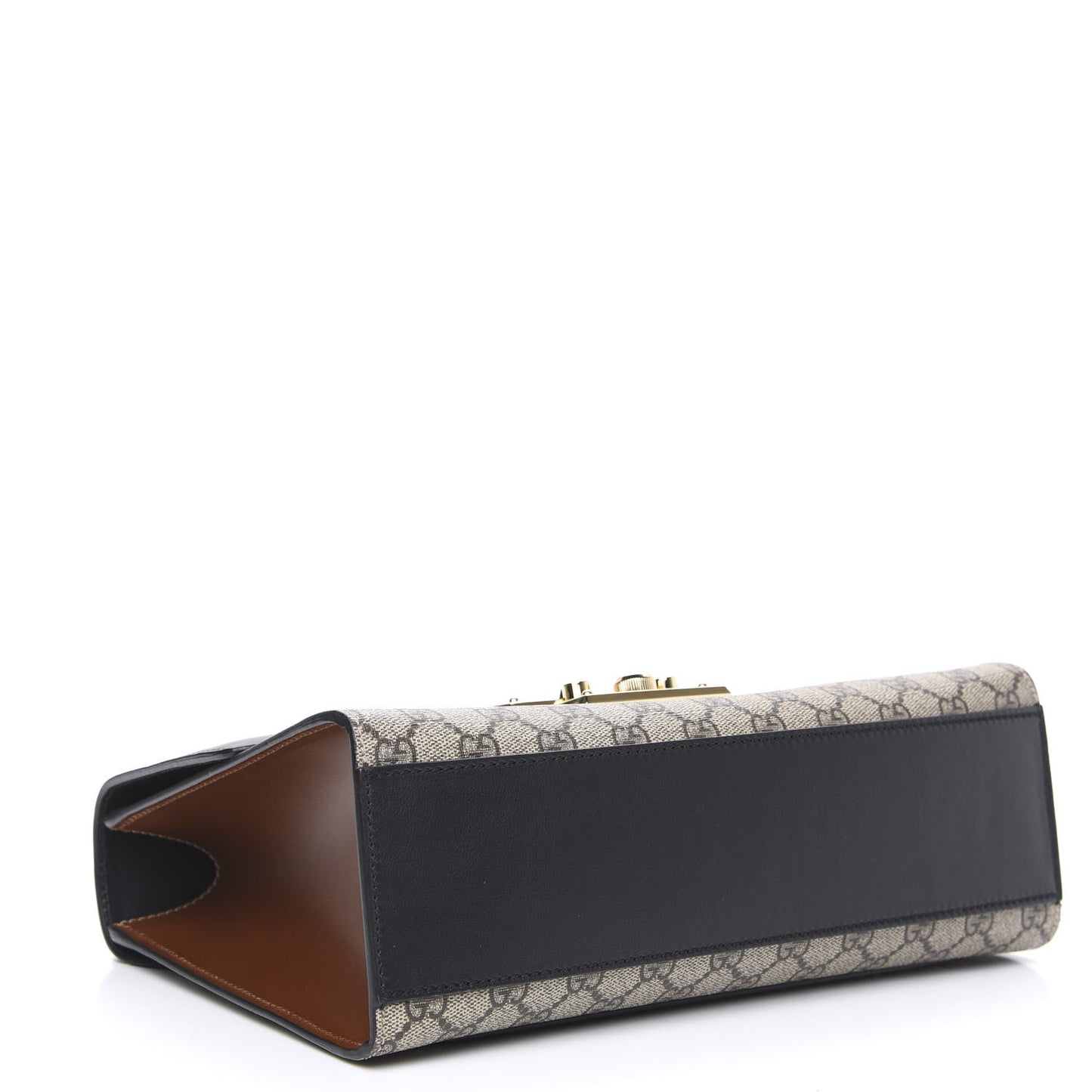 GG Supreme Monogram Calfskin Medium Padlock Shoulder Bag Beige Black Cuir