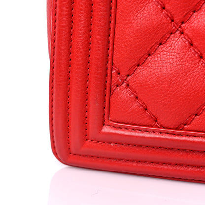 Chanel Calfskin Quilted Double Stitch Large Boy Flap Red 17 of 22