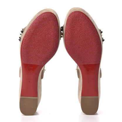 Christian Louboutin Veau Velours Bikee Deck 60 Platform Sandals 37 Grey 5 of 7