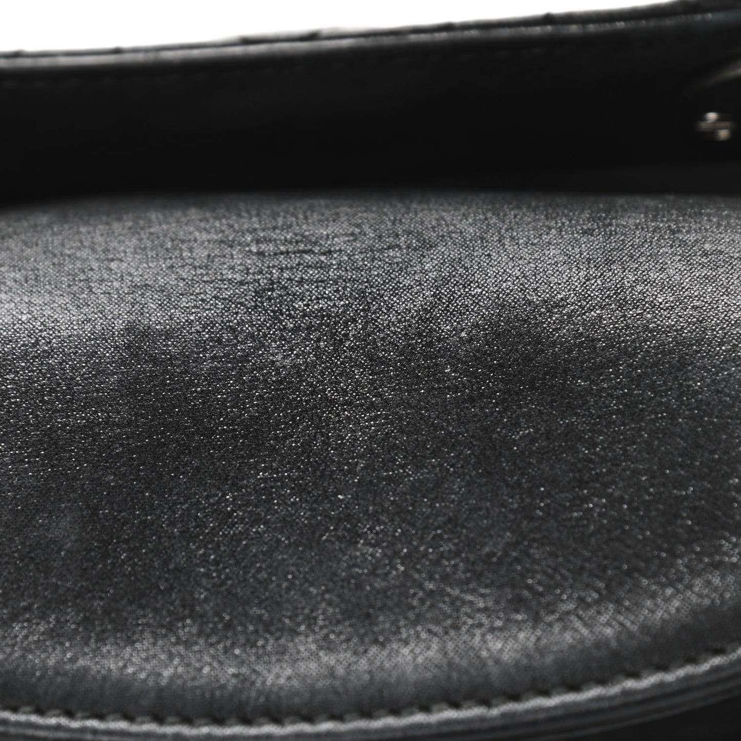 Metallic Calfskin Cannage Mini Lady Dior Black