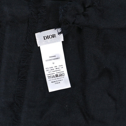 Christian Dior Wool Silk Oblique Shawl Black 2 of 3