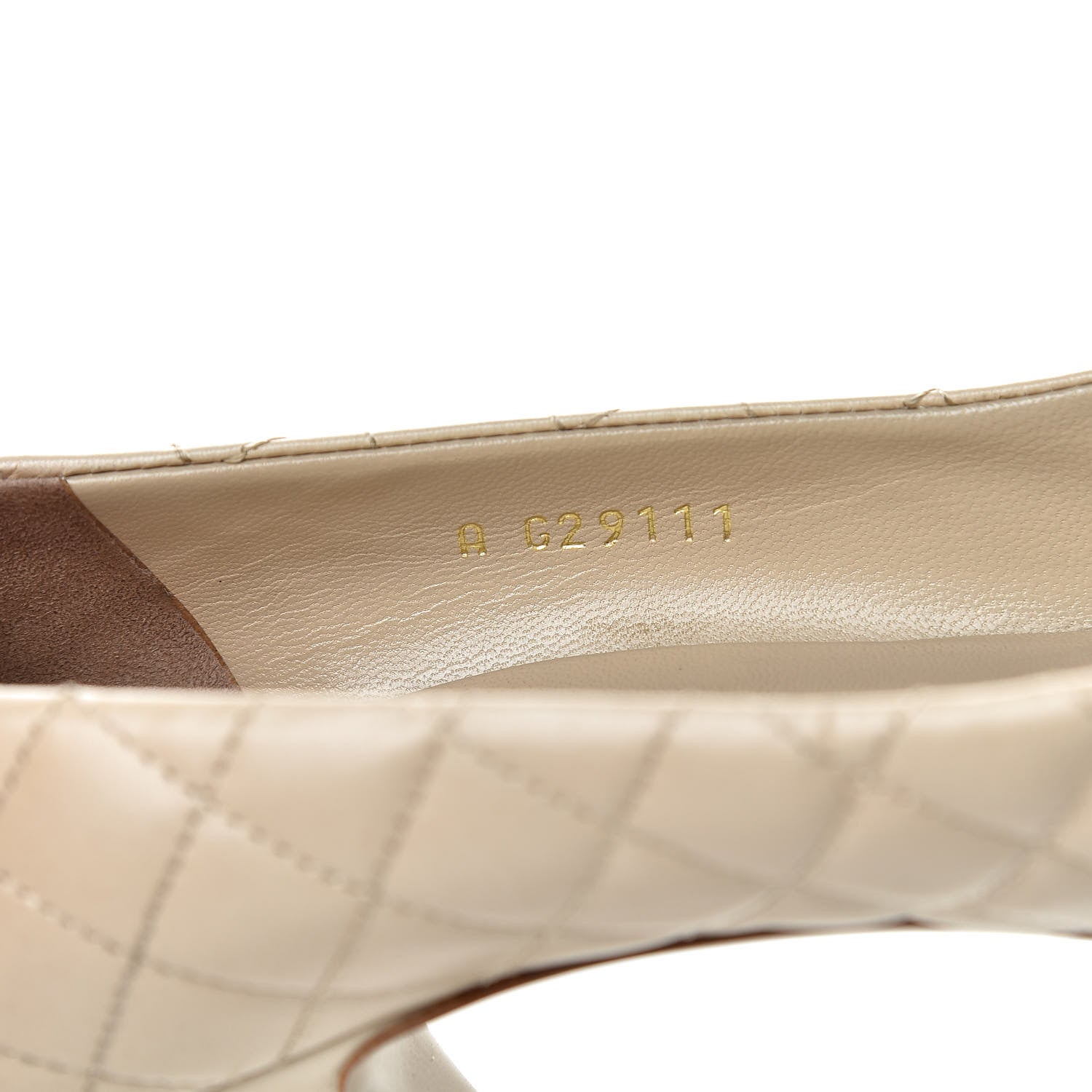 Chanel Calfskin Quilted Escarpins CC Pumps 39.5 Beige 11 of 12