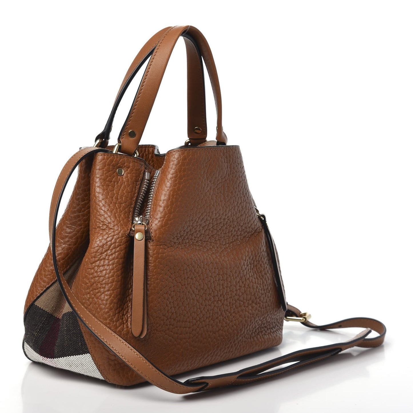 Grainy Calfskin House Check Small Maidstone Saddle Brown