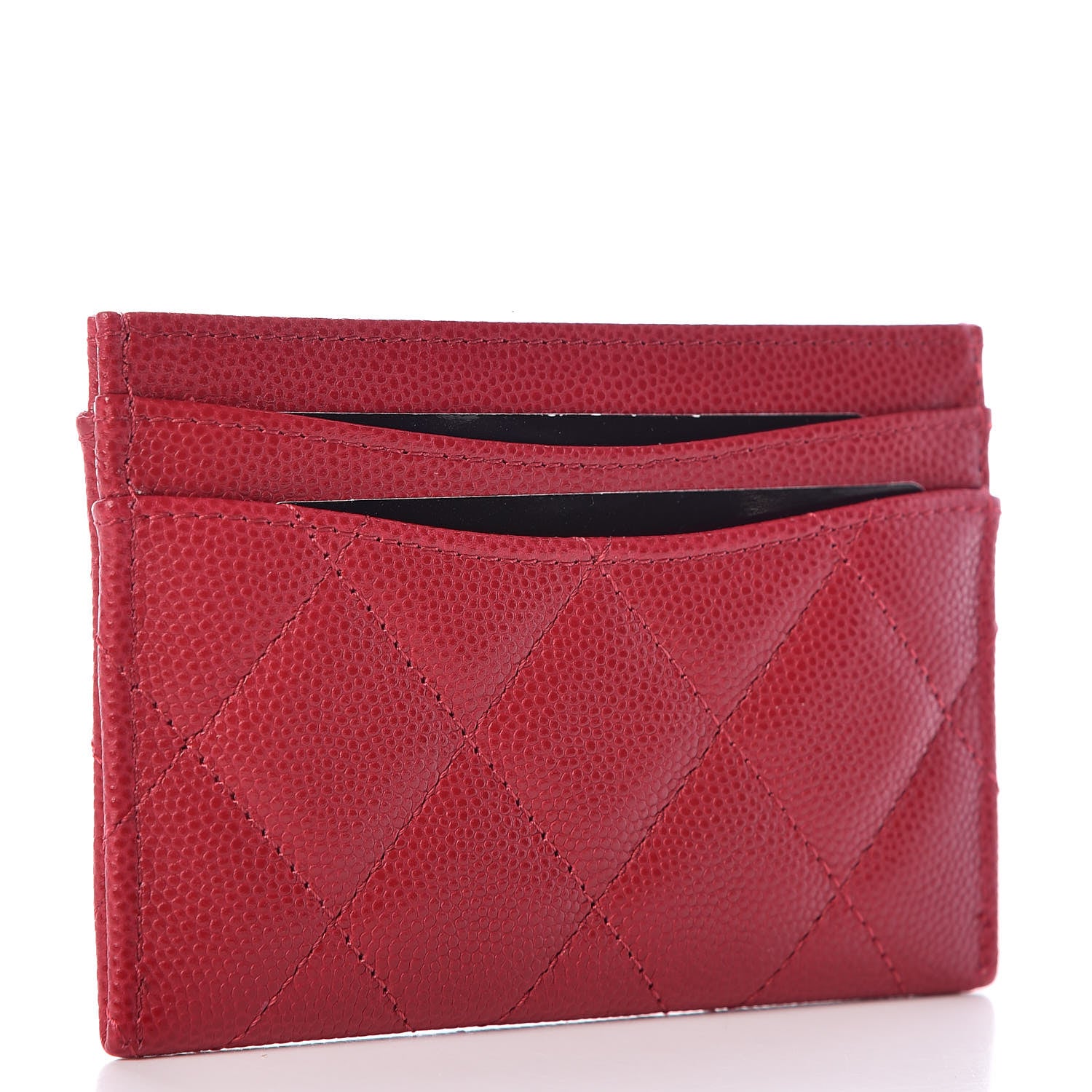 Chanel Caviar Quilted Card Holder Dark Pink 3 of 9