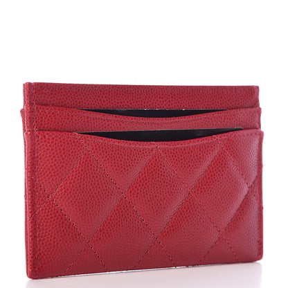 Chanel Caviar Quilted Card Holder Dark Pink 3 of 9