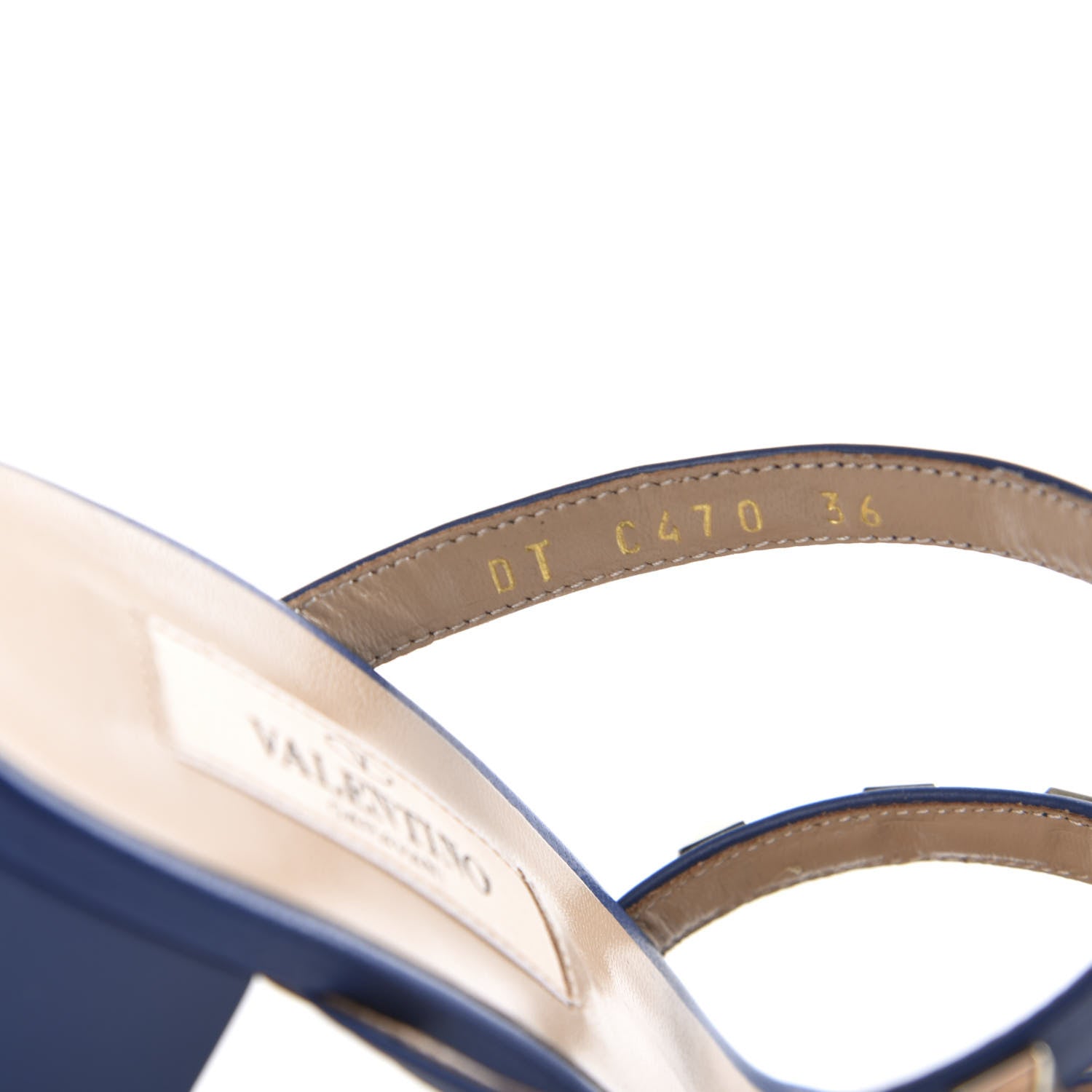 Valentino Garavani Calfskin Rockstud 60mm Caged Slide Sandals 36 Light Ocean 7 of 10
