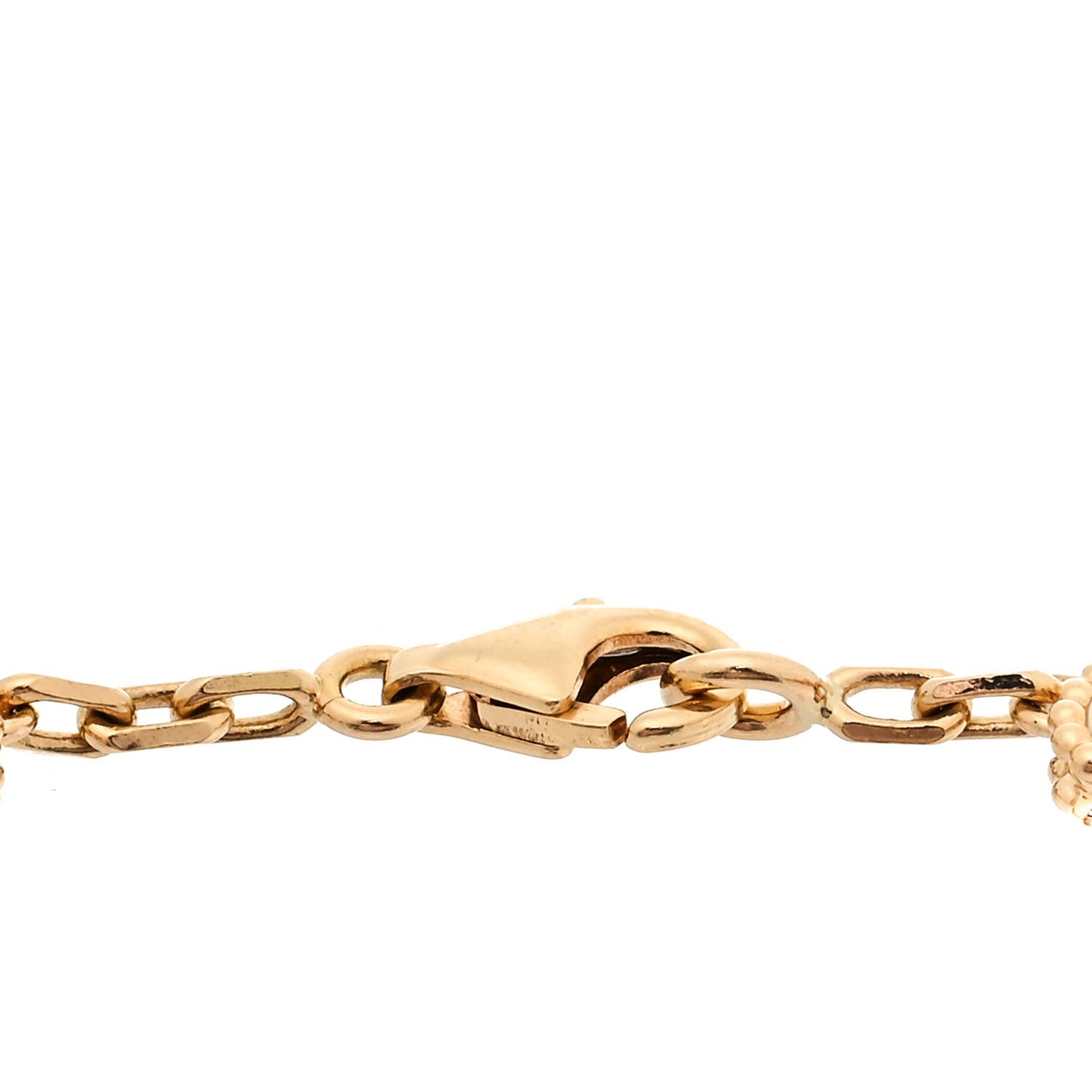 18K Yellow Gold Mother of Pearl 5 Motifs Vintage Alhambra Bracelet