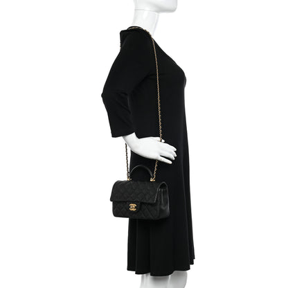 Chanel Caviar Quilted Mini Top Handle Rectangular Flap Black 2 of 10