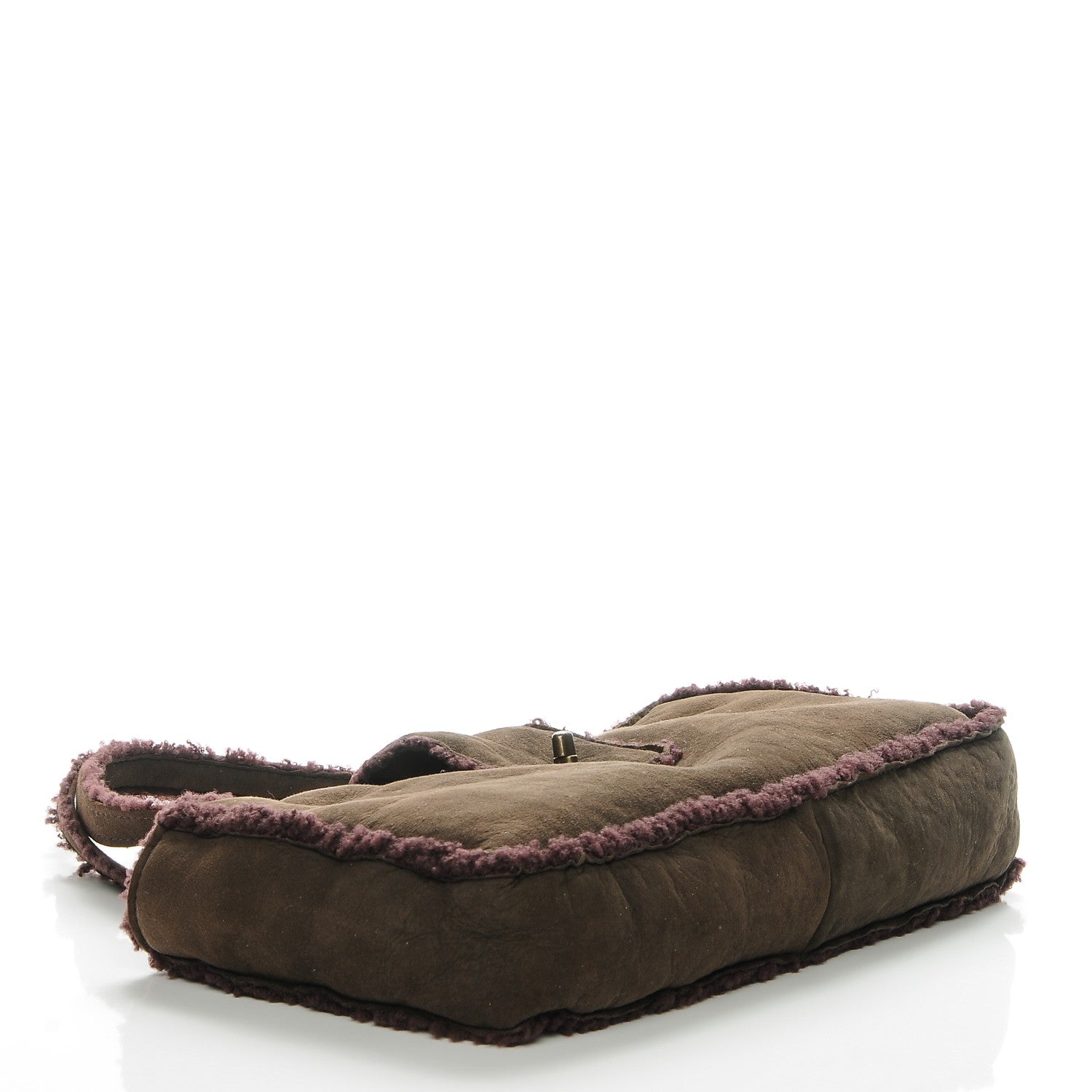 Chanel Suede Shearling Handbag Brown 4 of 7