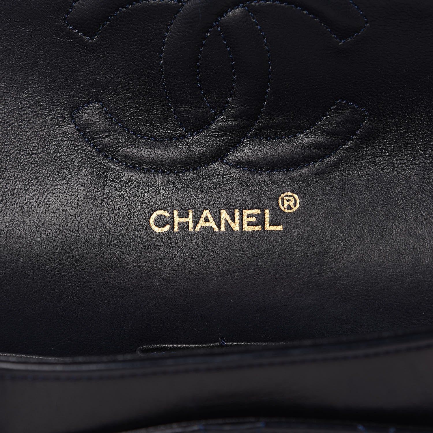 Chanel Lambskin Quilted Medium Double Flap Navy 6 of 17