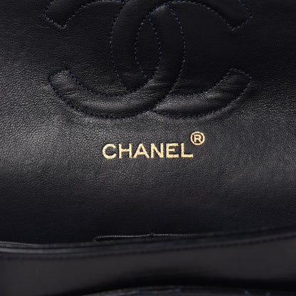 Chanel Lambskin Quilted Medium Double Flap Navy 6 of 17