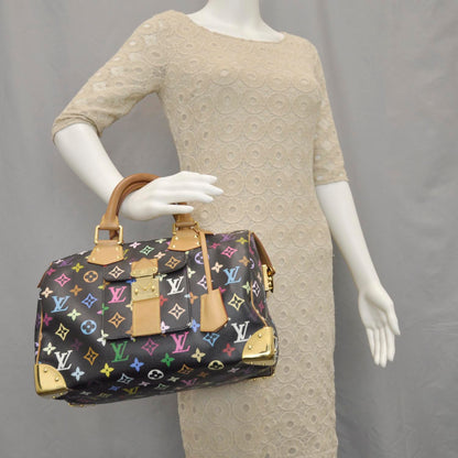 Louis Vuitton Monogram Multicolor Speedy 30 Black 2 of 11