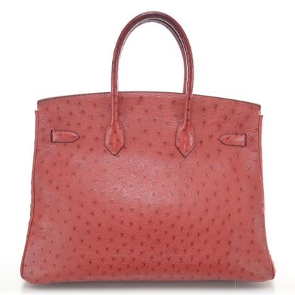Hermes Ostrich Birkin 35 Rouge Vif 3 of 9