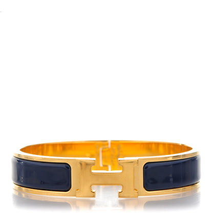 Hermes Narrow Enamel Clic Clac H Bracelet PM Bleu Biarritz 1 of 5