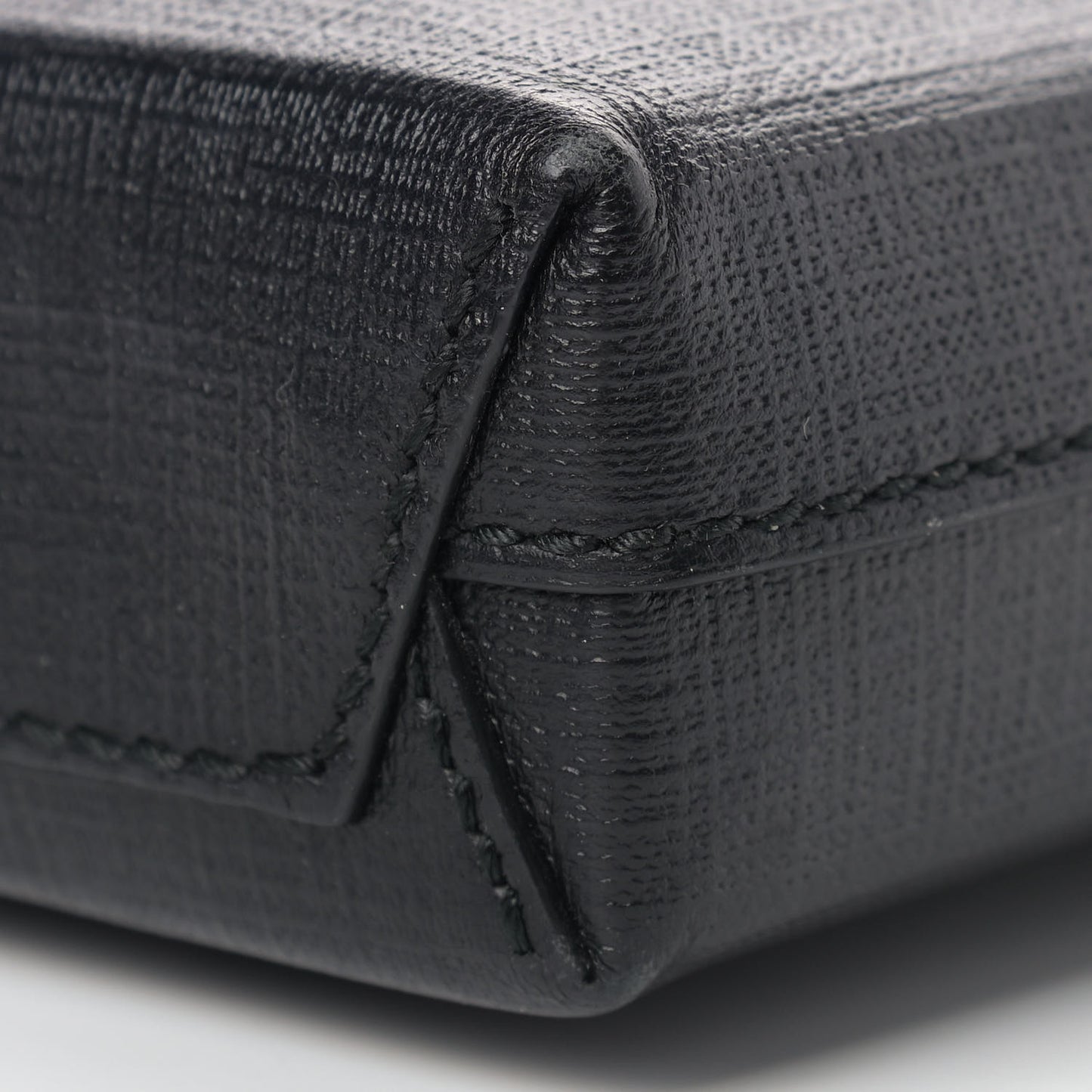 Squared Calfskin Logo Shopping Phone Holder Bag Black