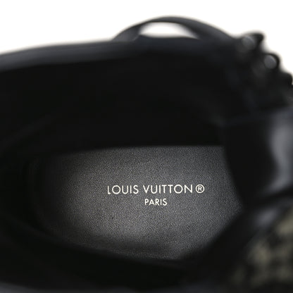 Louis Vuitton Velvet Calfskin Monogram Laureate Platform Desert Boots 39 Black Green 10 of 10