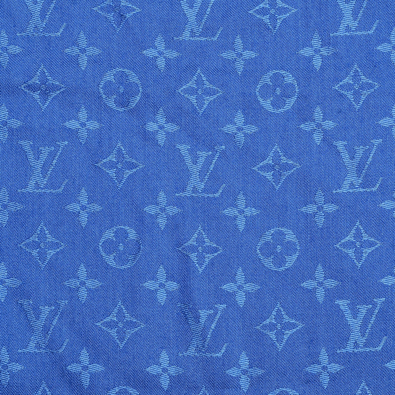 Louis Vuitton Silk Wool Monogram Shawl Blue 3 of 4